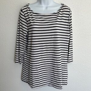 J. Jill Classic Striped Long Sleeve Tee Size Large